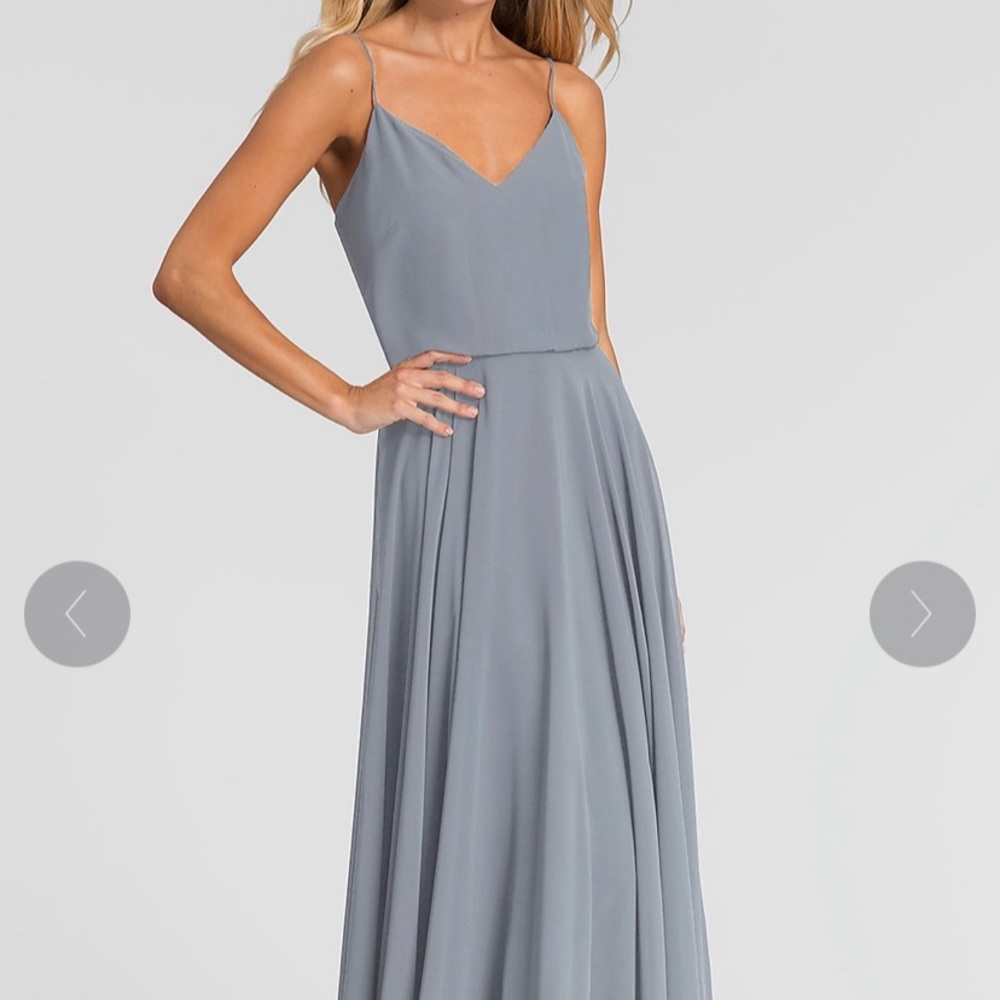 Blue Bridesmaid Chiffon Dress